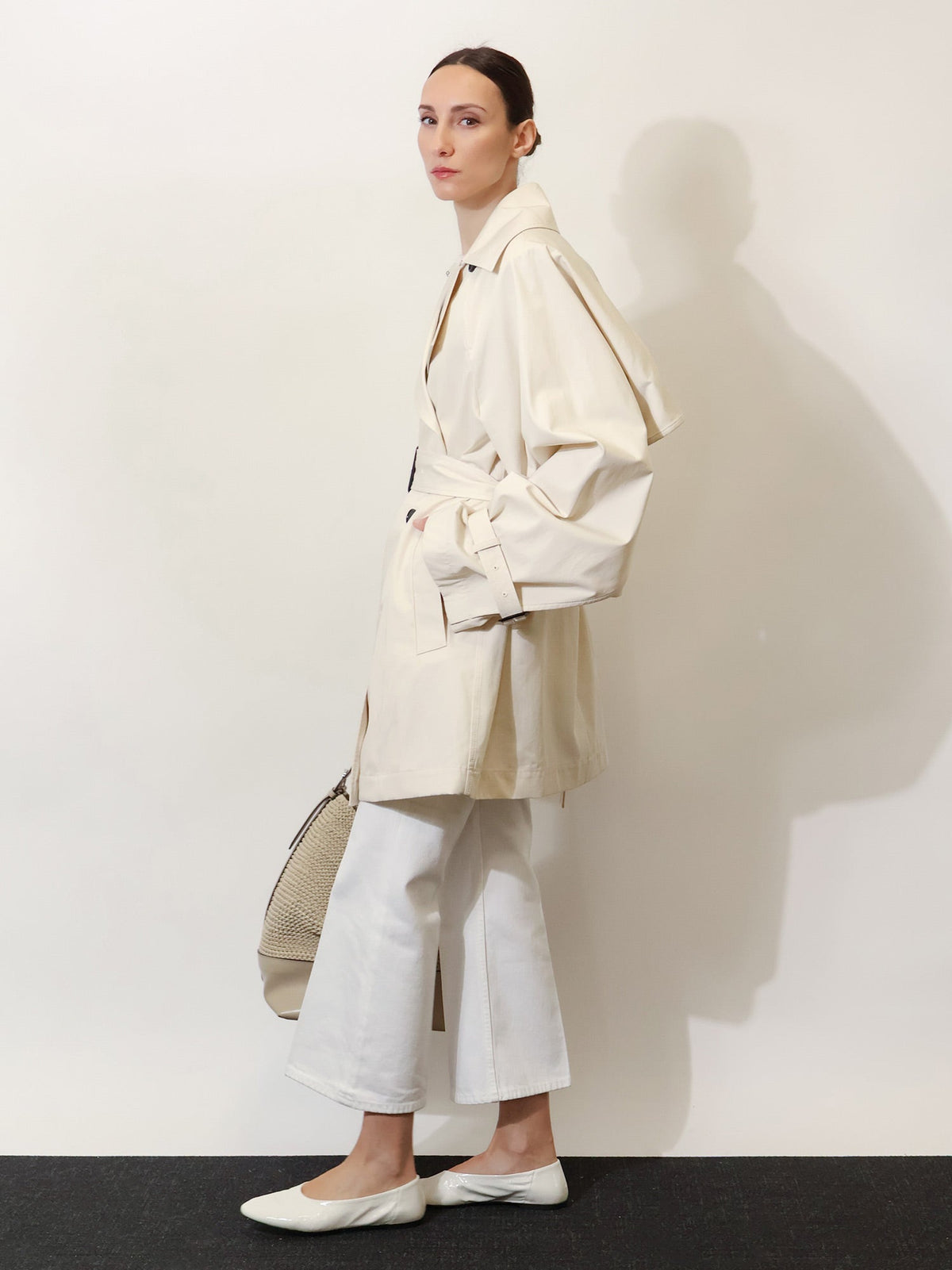 Toteme White denim trousers with flared bottom - Offwhite