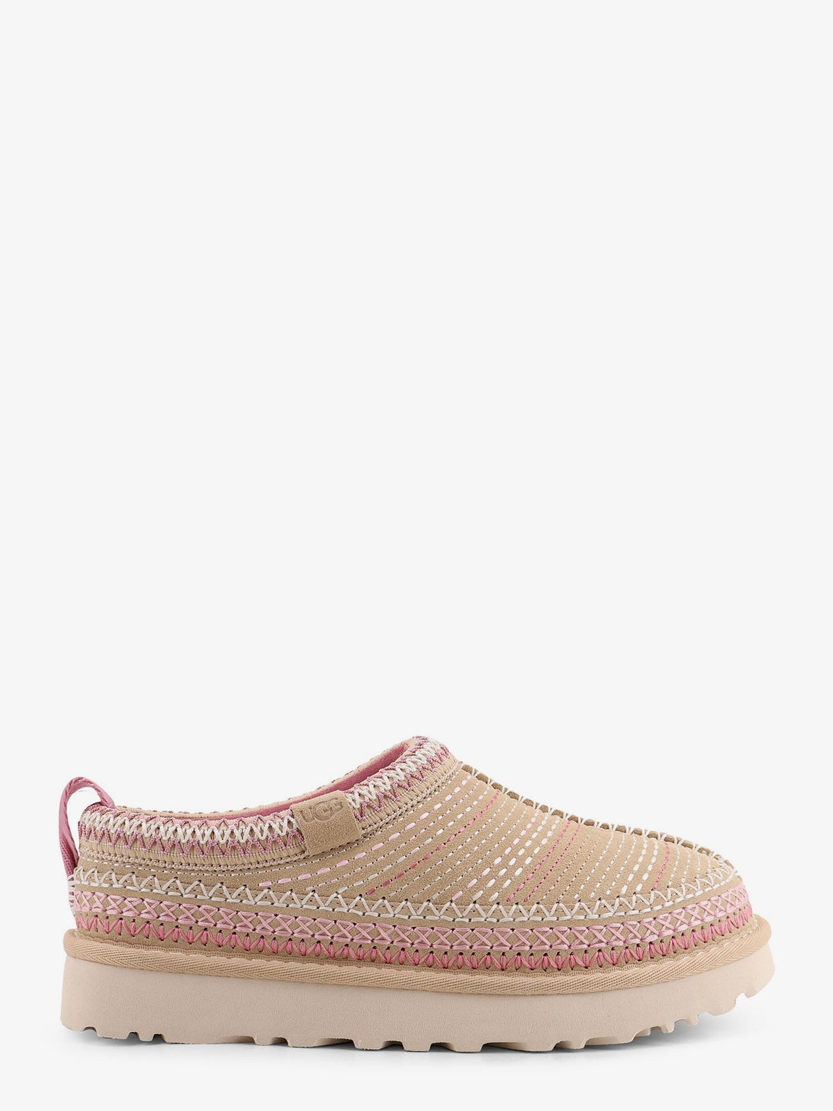 UGG W Tasman Meadow suede sandals with multicolor stitching - Beige