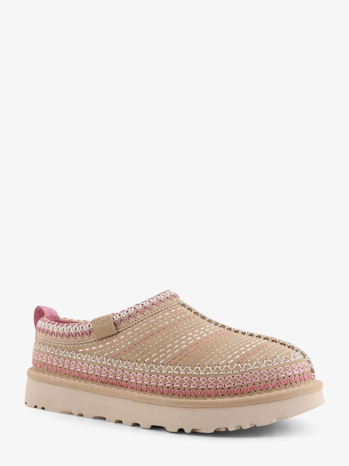 UGG W Tasman Meadow suede sandals with multicolor stitching - Beige