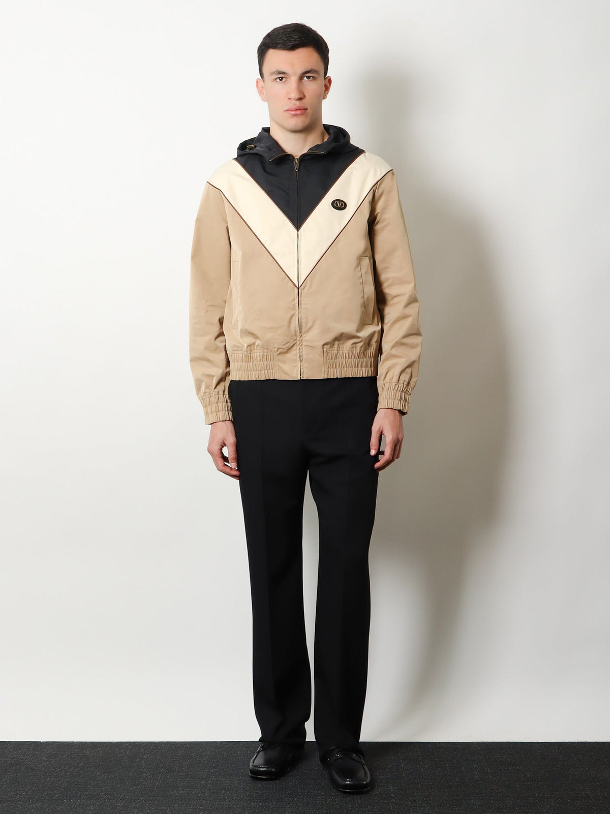 Valentino Valentino Jacket with VLogo Signature patch - Nero Burro Cammello