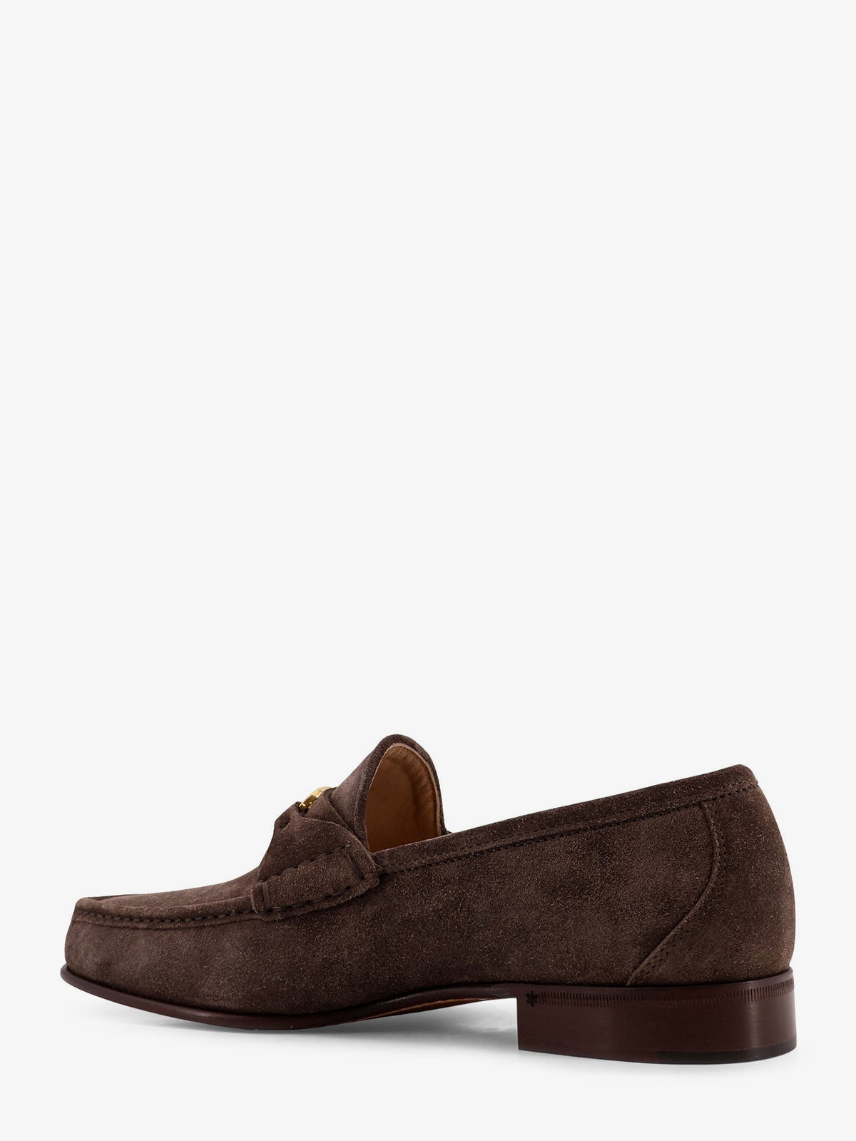 Valentino Garavani Suede loafers with metal VLogo Signature - Shadow Grey
