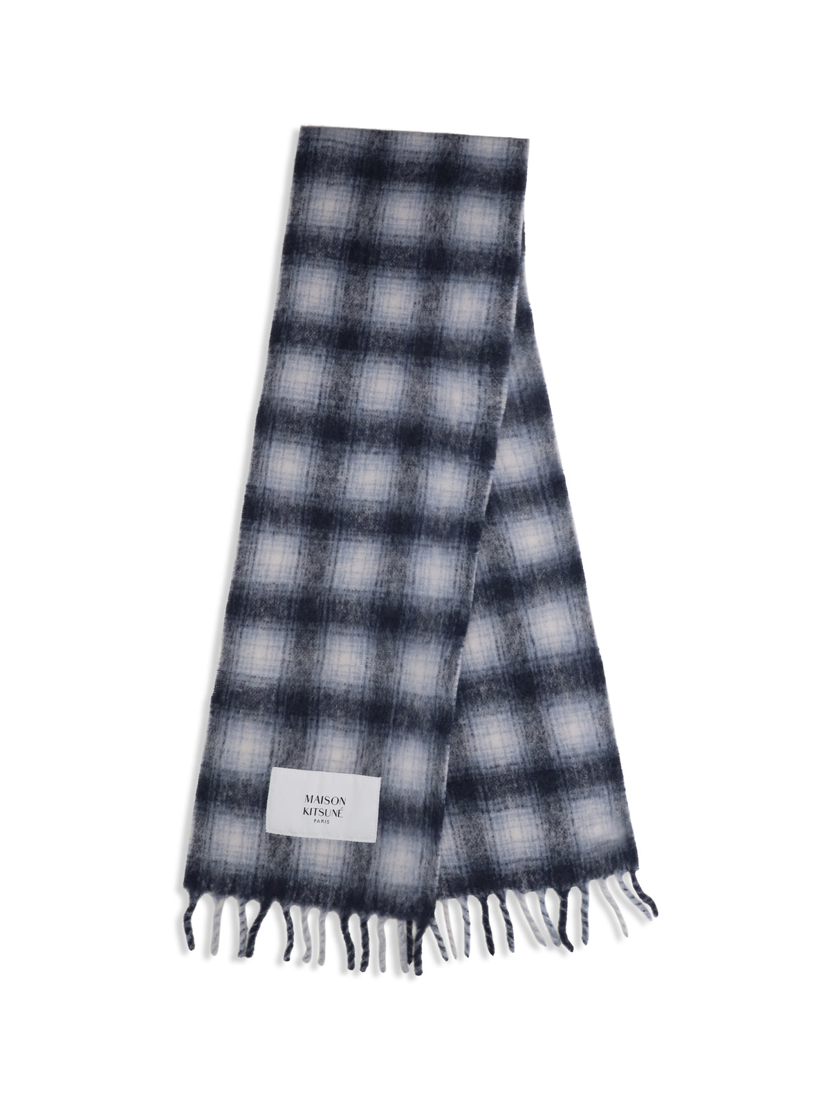 Maison Kitsuné Checked alpaca Scarf - Classic Navy/Anthracite