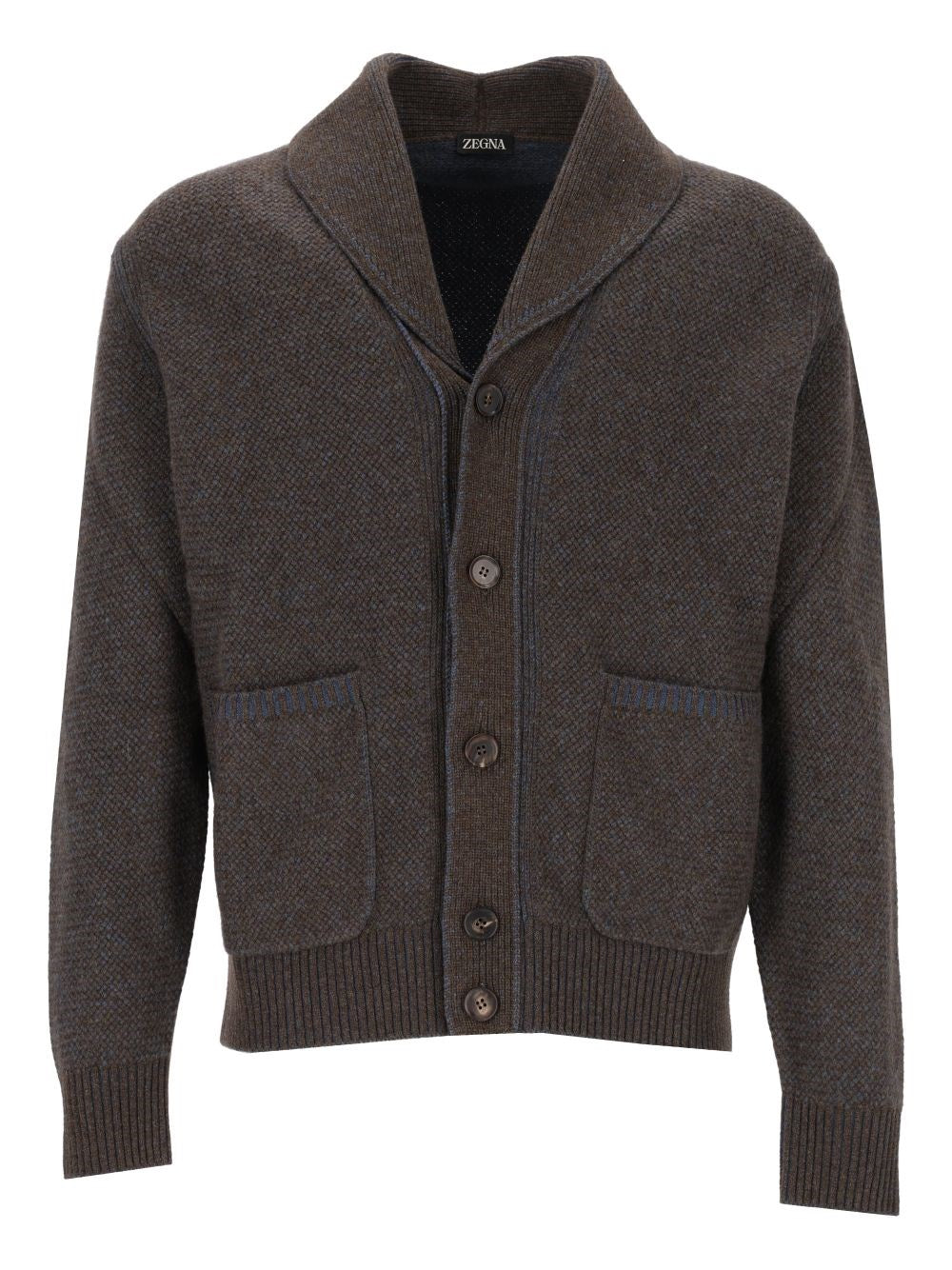 Zegna Cashmere Blend Shawl Collar Cardigan - Grey
