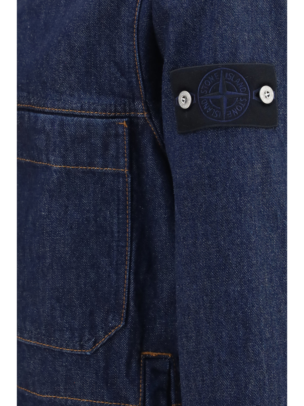 Stone Island Denim Biker Jacket - Blue Rinse