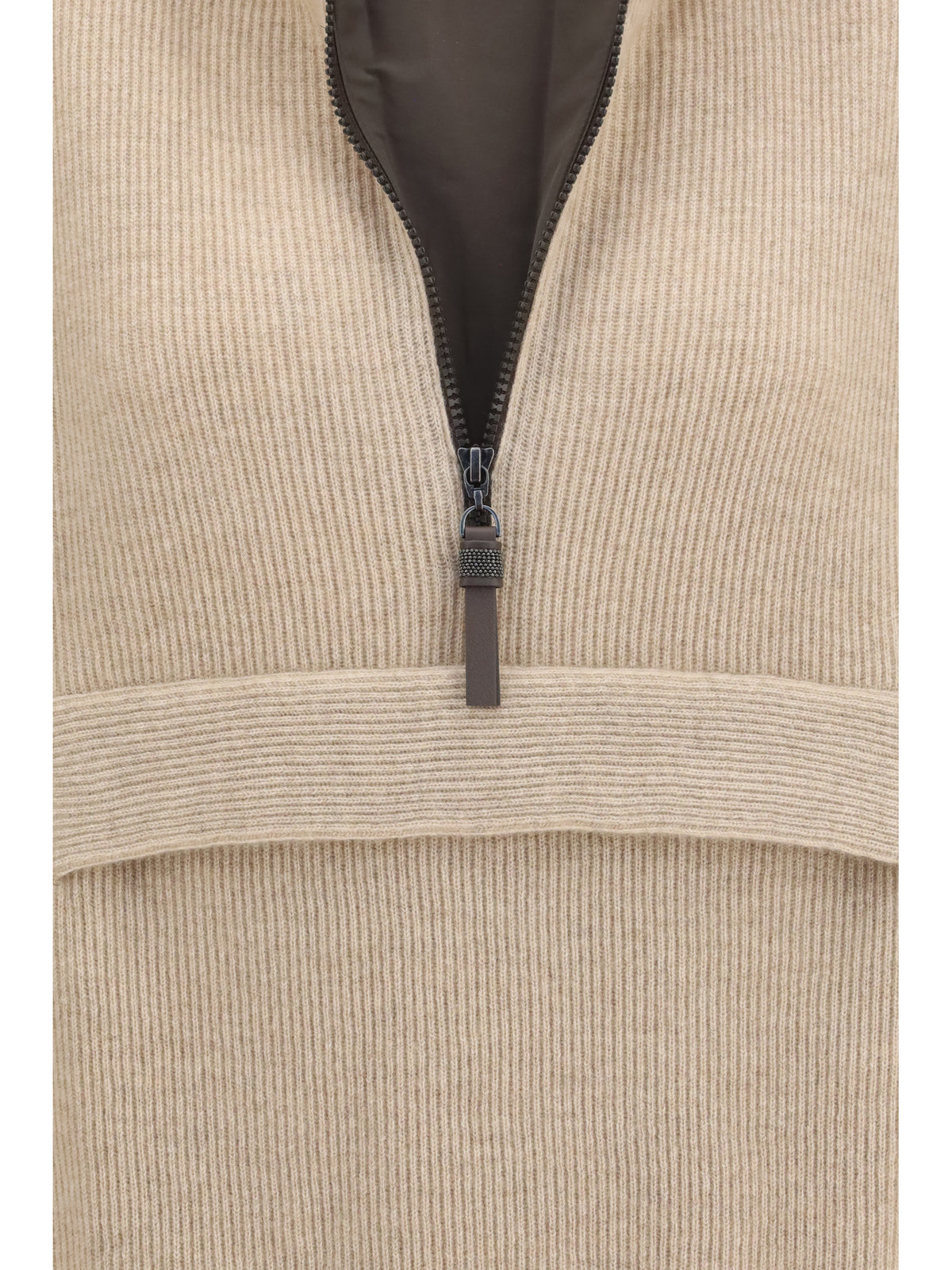 Brunello Cucinelli Cashmere half-zip Sweater - Camel