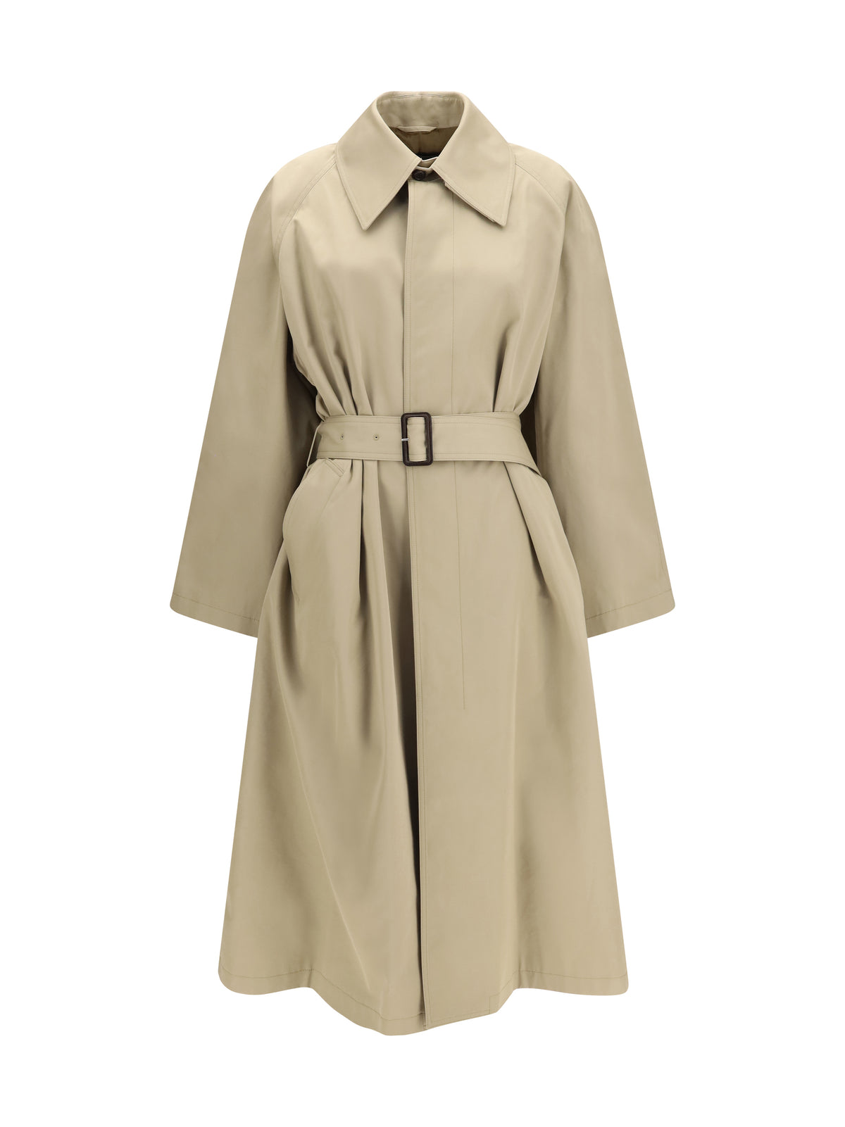 Phoebe Philo Long cotton and silk Trench Coat - Soft Beige