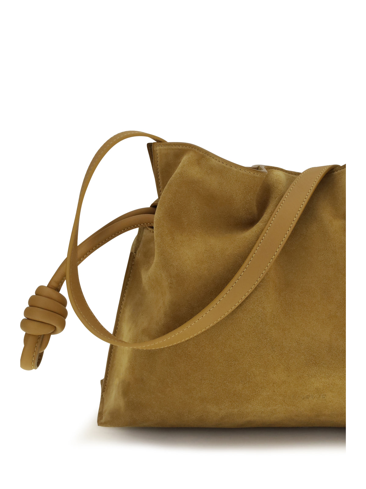 Loewe Medium Flamenco Clutch suede Handbag - Ochre