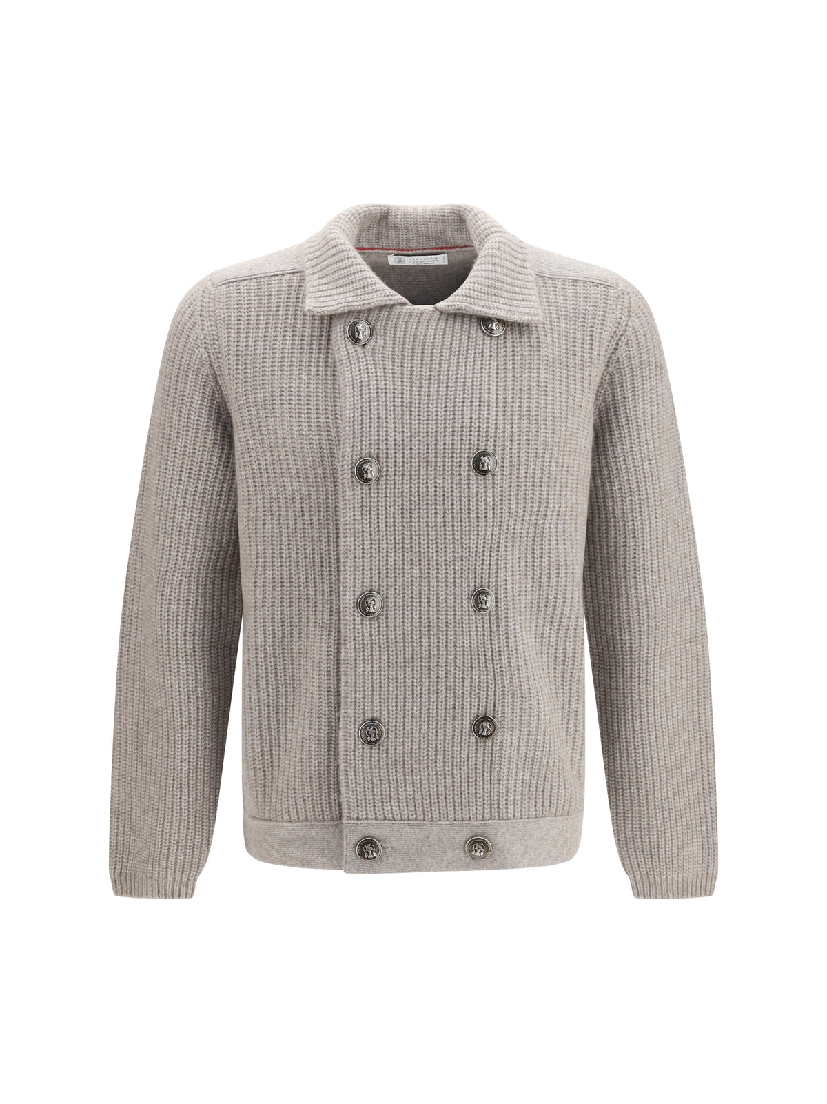 Brunello Cucinelli Marina Cardigan in English Rib Cashmere - Roccia