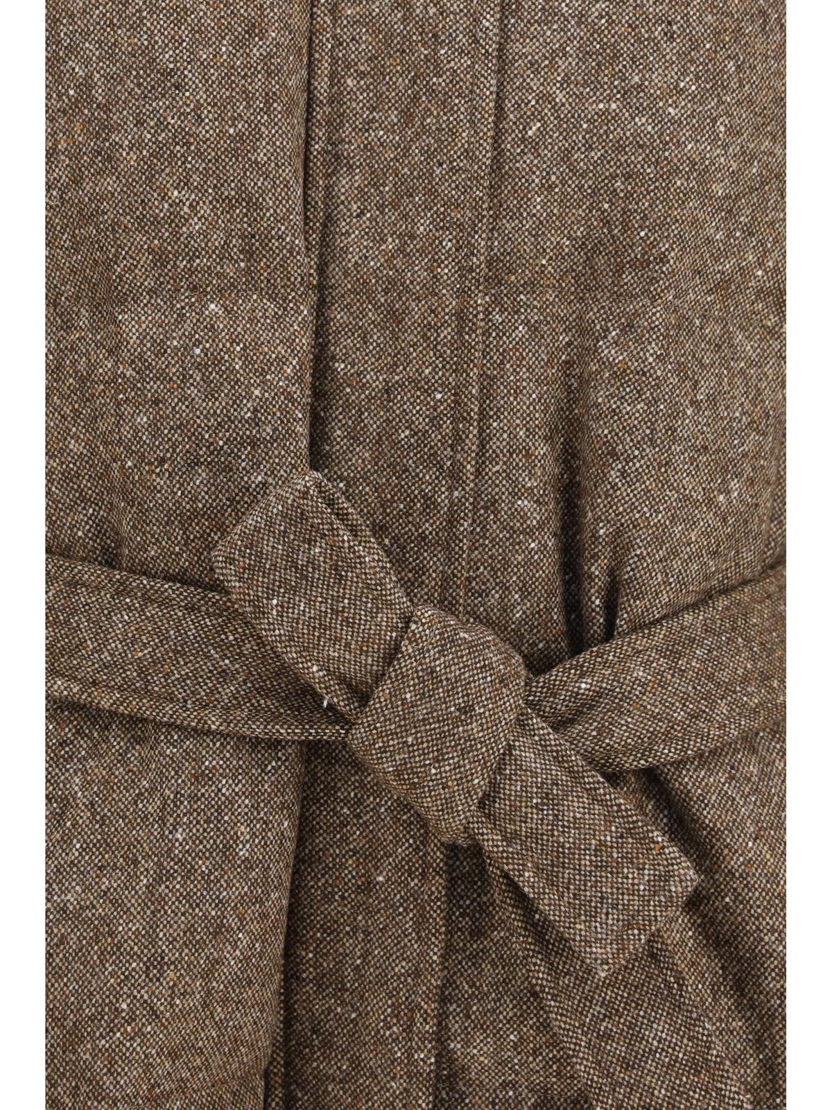 Brunello Cucinelli Long padded Coat with belt - Brown