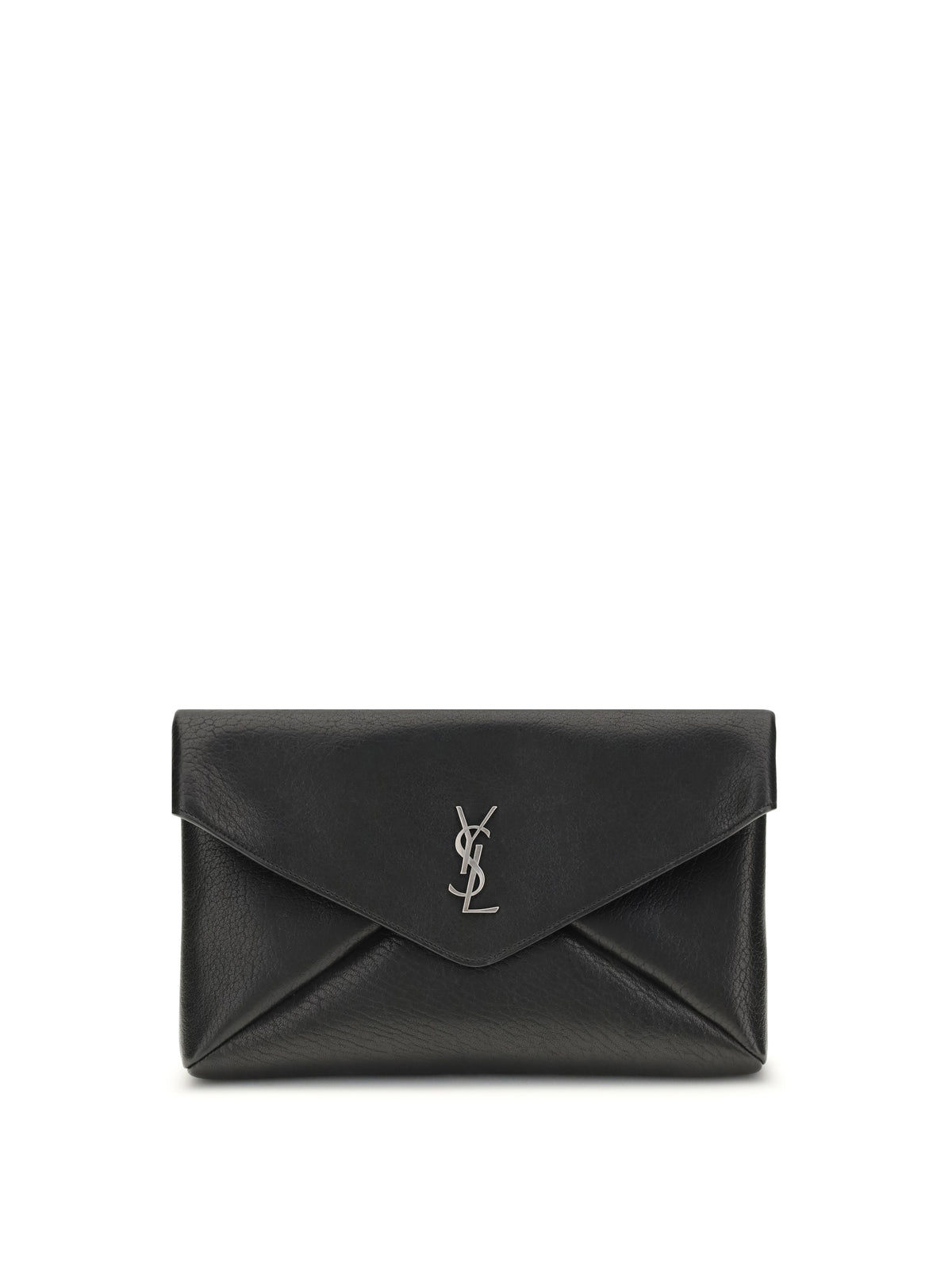Saint Laurent Cassandre large envelope Clutch Bag - Black