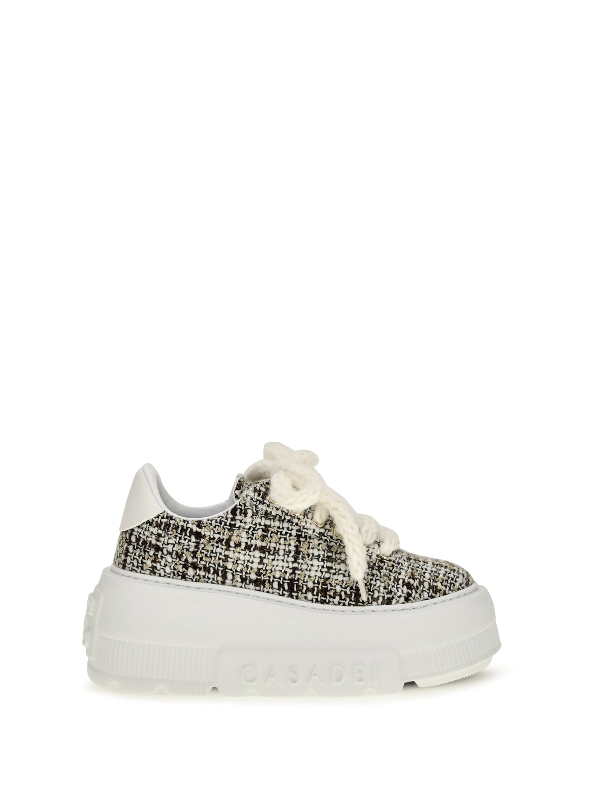 Casadei Nexus Sneakers in bouclé fabric - Cream/White