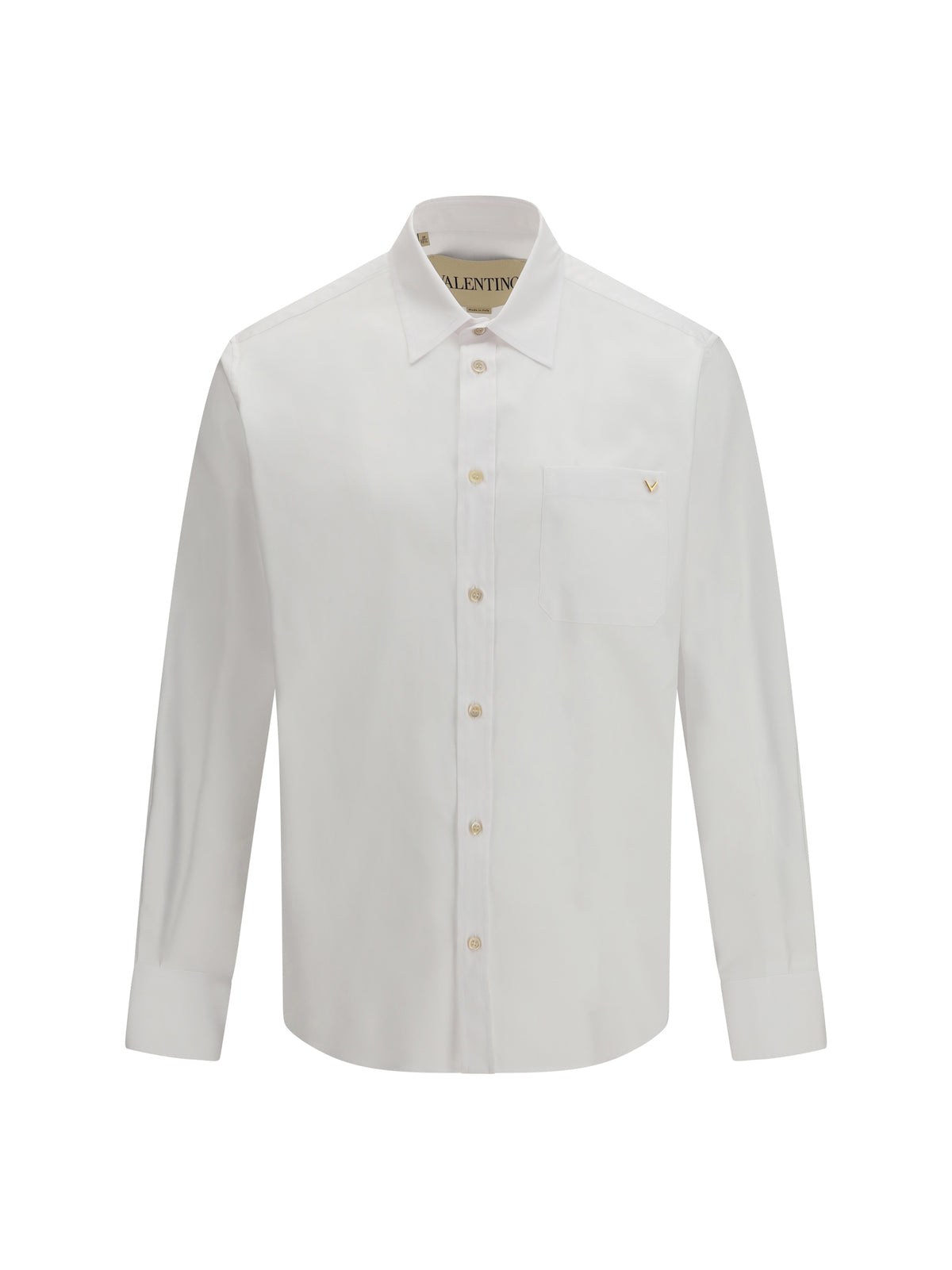 Valentino Light cotton oxford Shirt with VGold - White