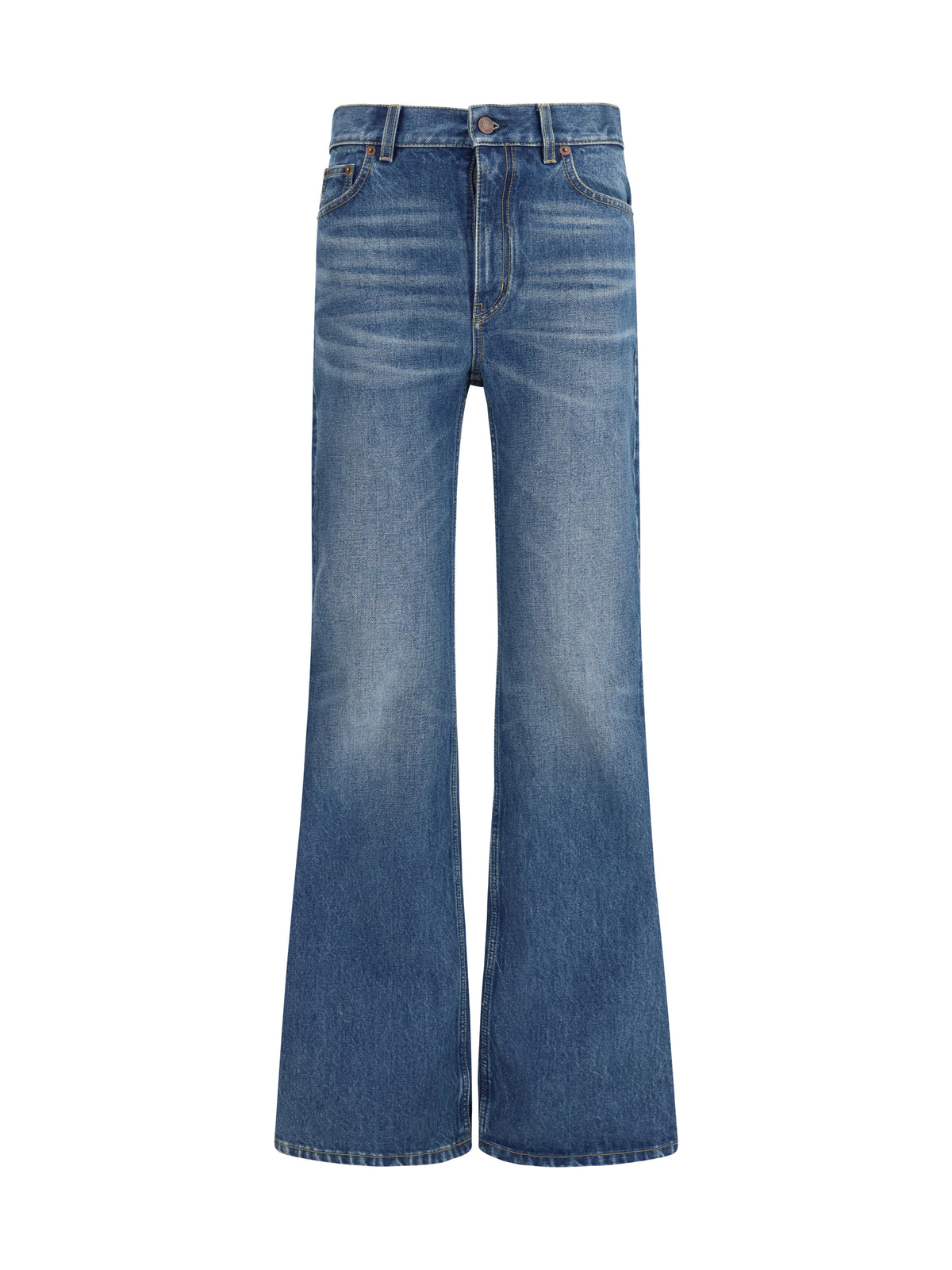 Chloé Jeans flared in organic cotton denim - Faded Indigo