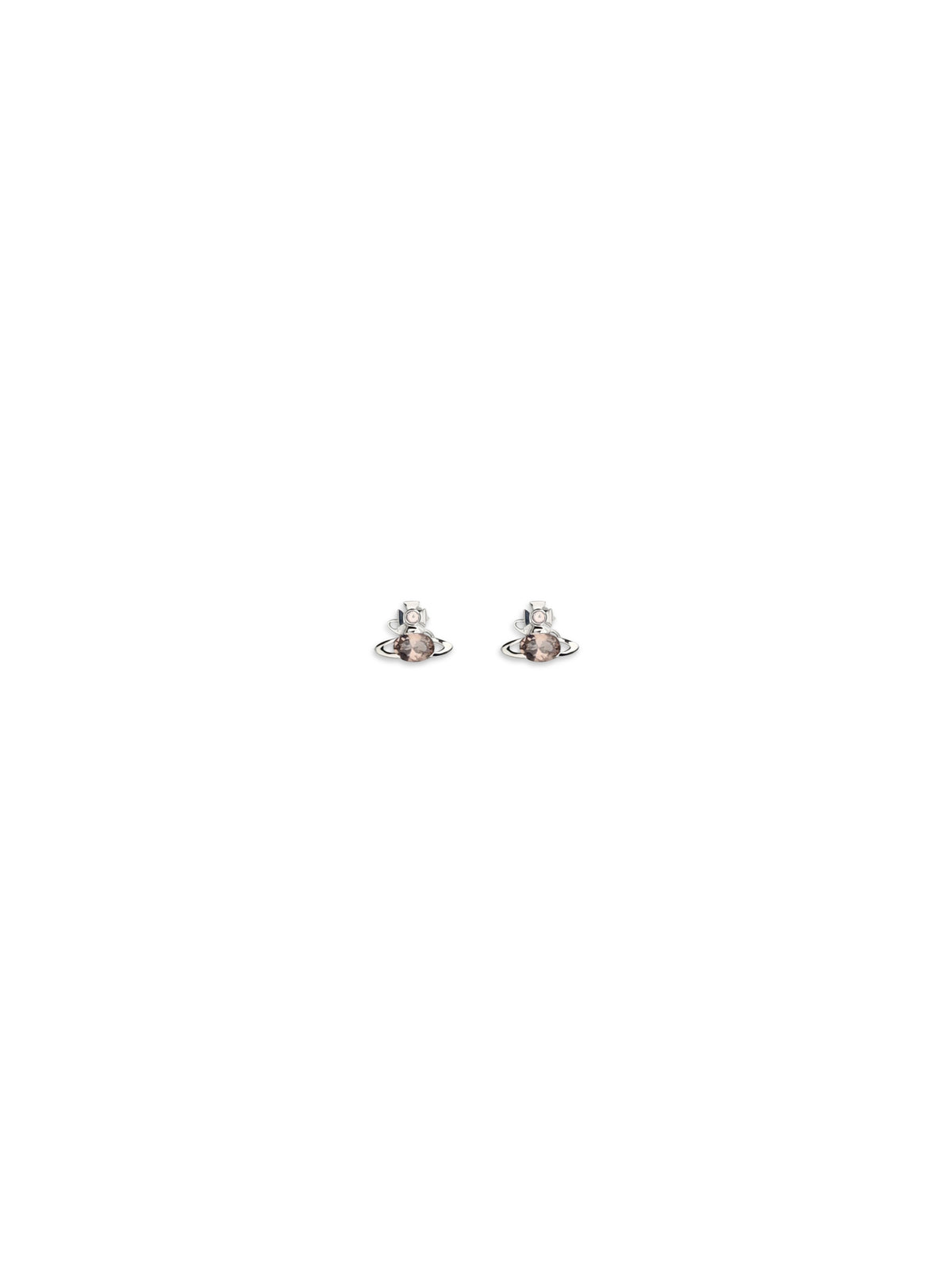 Vivienne Westwood Allie Earrings - Platinum / Light Brown Cz
