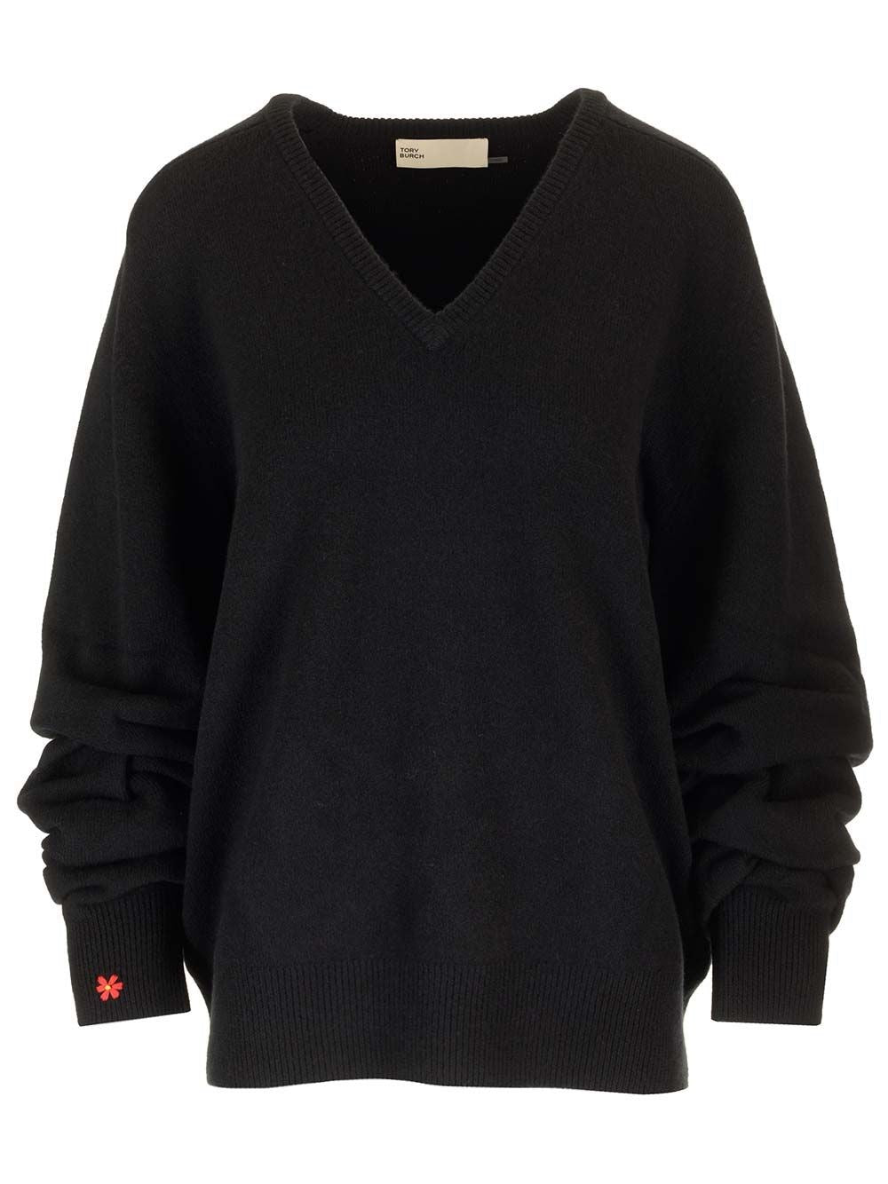 Tory Burch Stretch Wool Sweater - Black