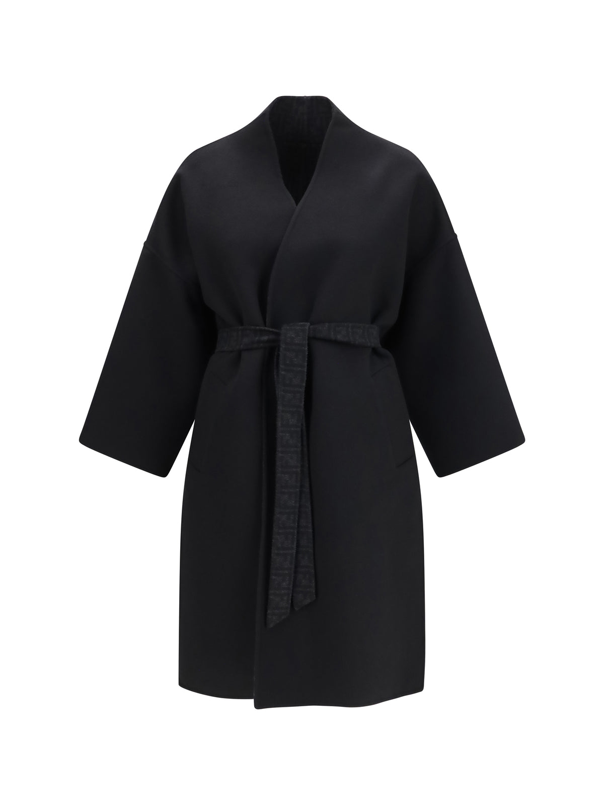 Fendi FF Zucca wool Coat - Black
