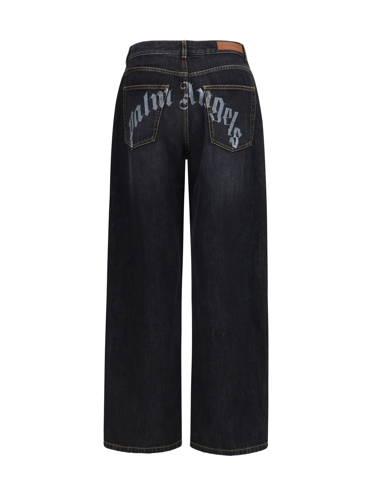 Palm Angels Wide-leg Jeans with back logo - Vintage Black