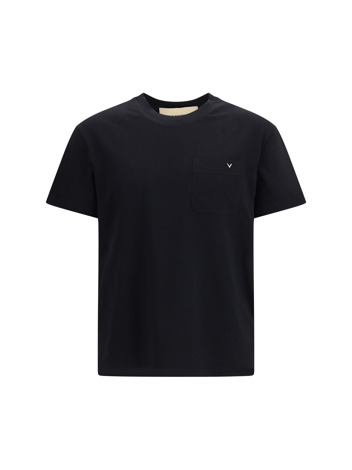 Valentino Cotton T-shirt with VGold - Black
