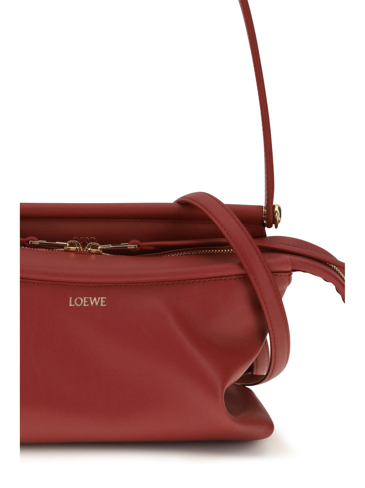 Loewe Whisker glazed calfskin Shoulder Bag - Carmine Red