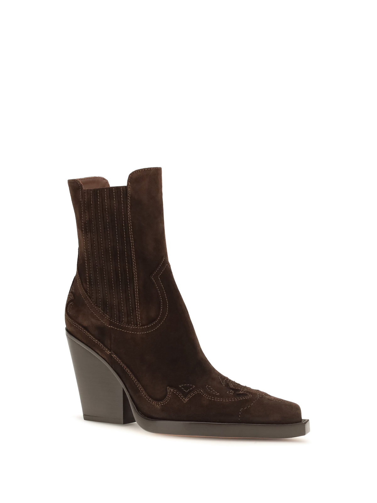 Paris Texas Dallas embroidered Ankle Boots - Cioccolato