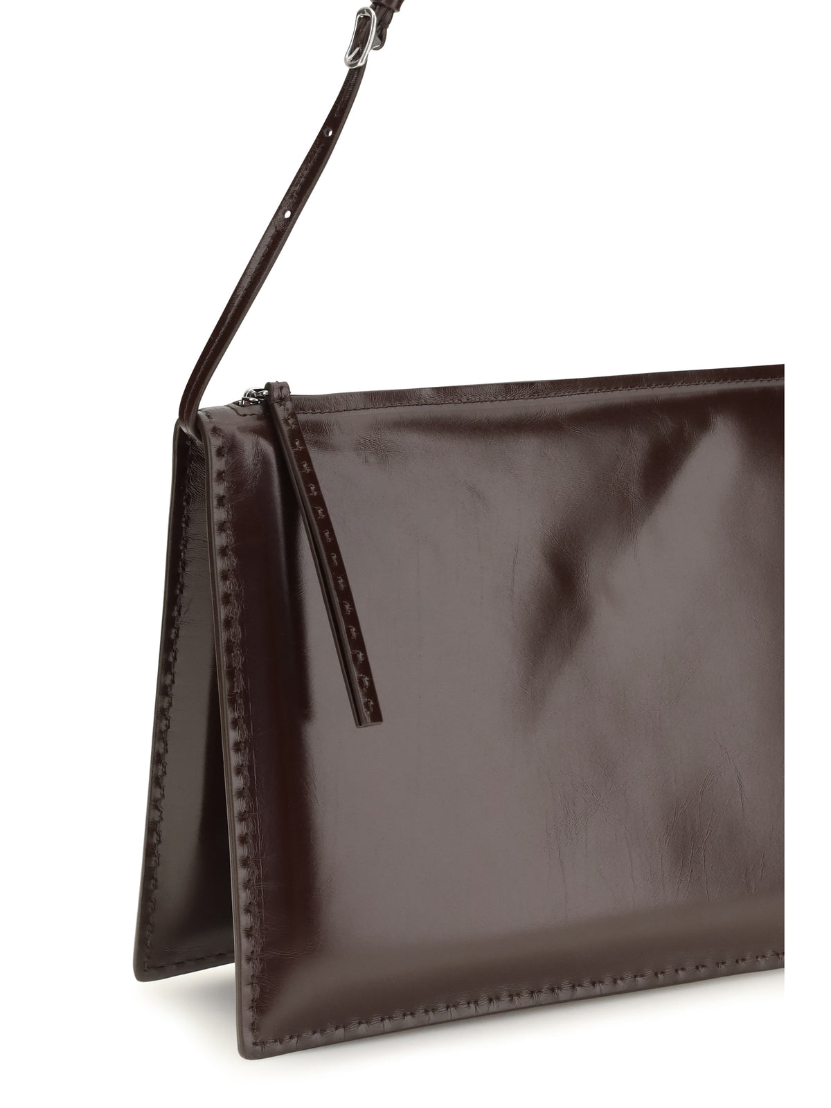 Phoebe Philo Glove Pochette Shoulder Bag - Oxblood Silver