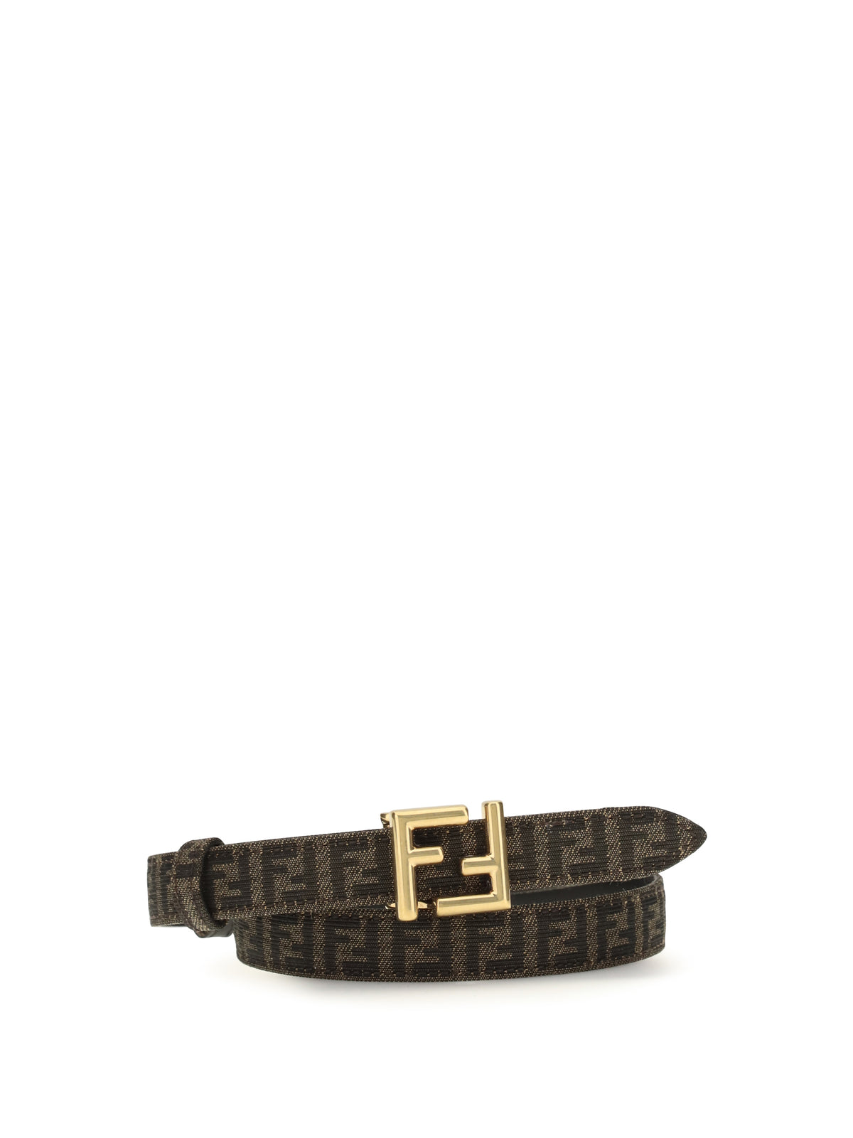 Fendi Reversible Belt with FF facquard fabric - Nero+Tab.Moro+Obur