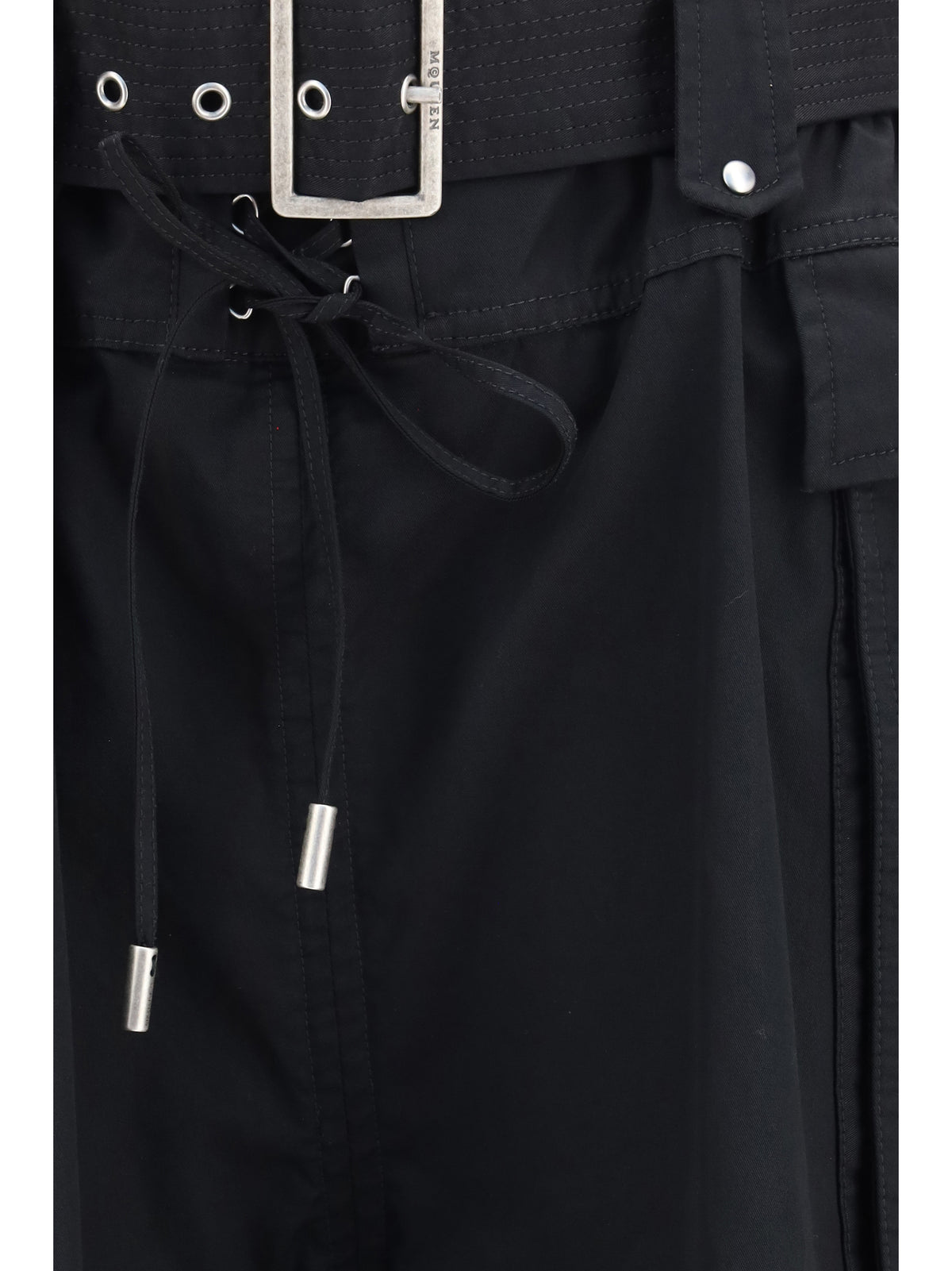 Alexander McQueen Cotton Shorts with belt - Black