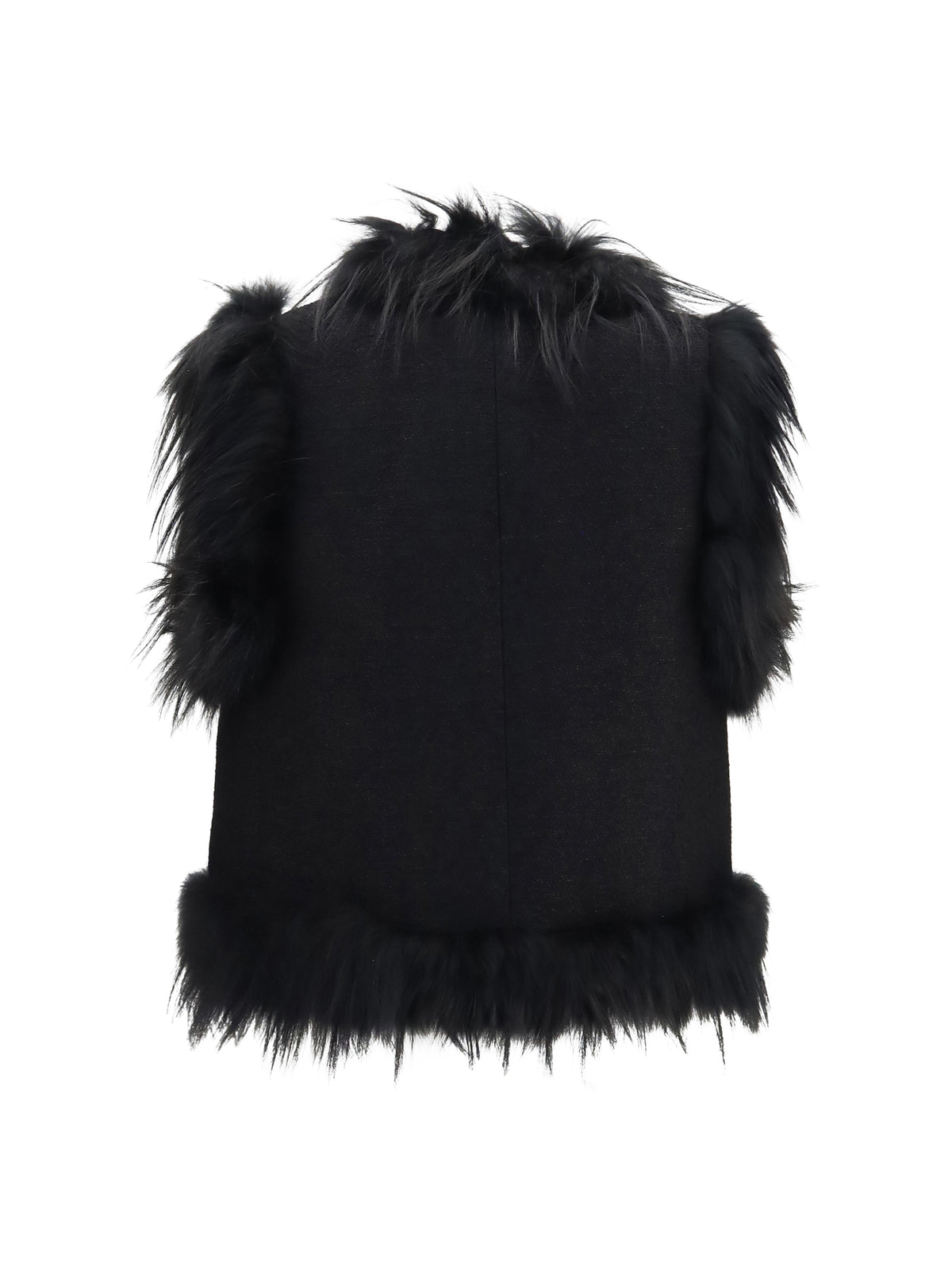 Fendi Wool and fox Fur Gilet - Black