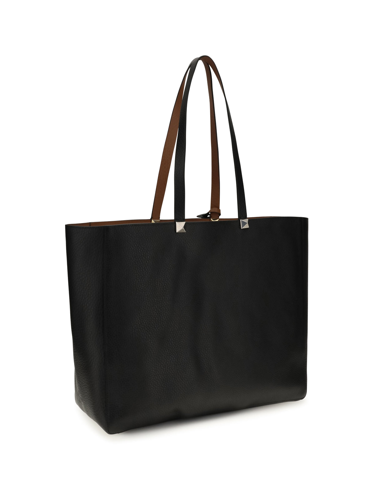 Valentino Reversible Rockstud calfskin Tote Bag - Black/Selleria