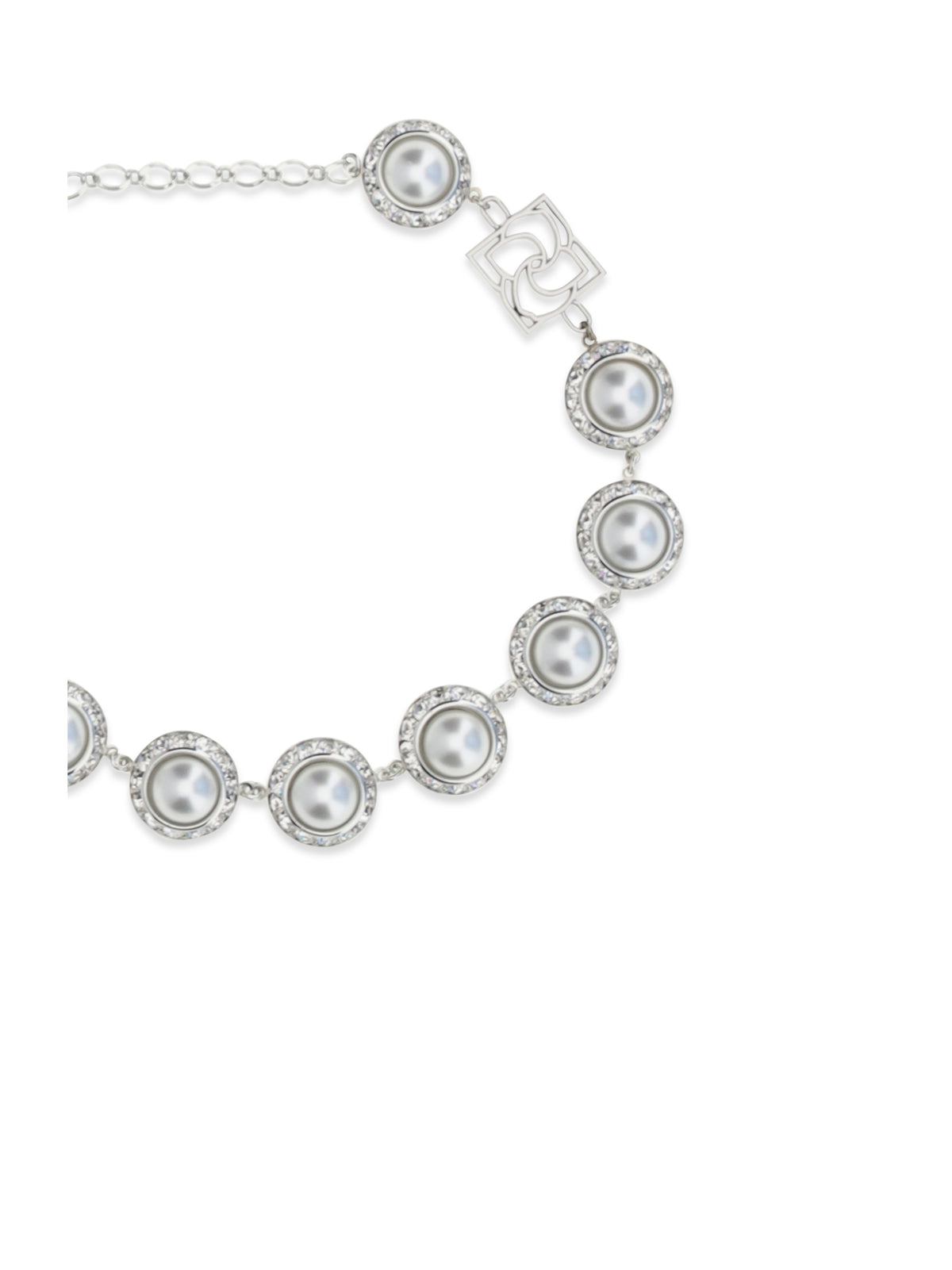 Magda Butrym Pearl and crystal Necklace - Rhodium Silver