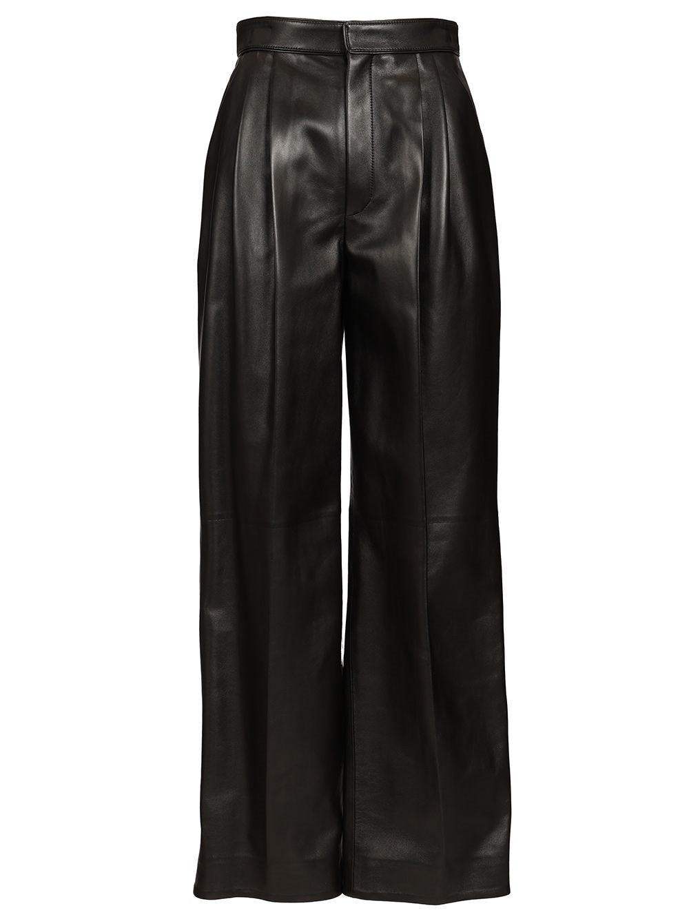 Bottega Veneta Shiny Leather Pants - Black