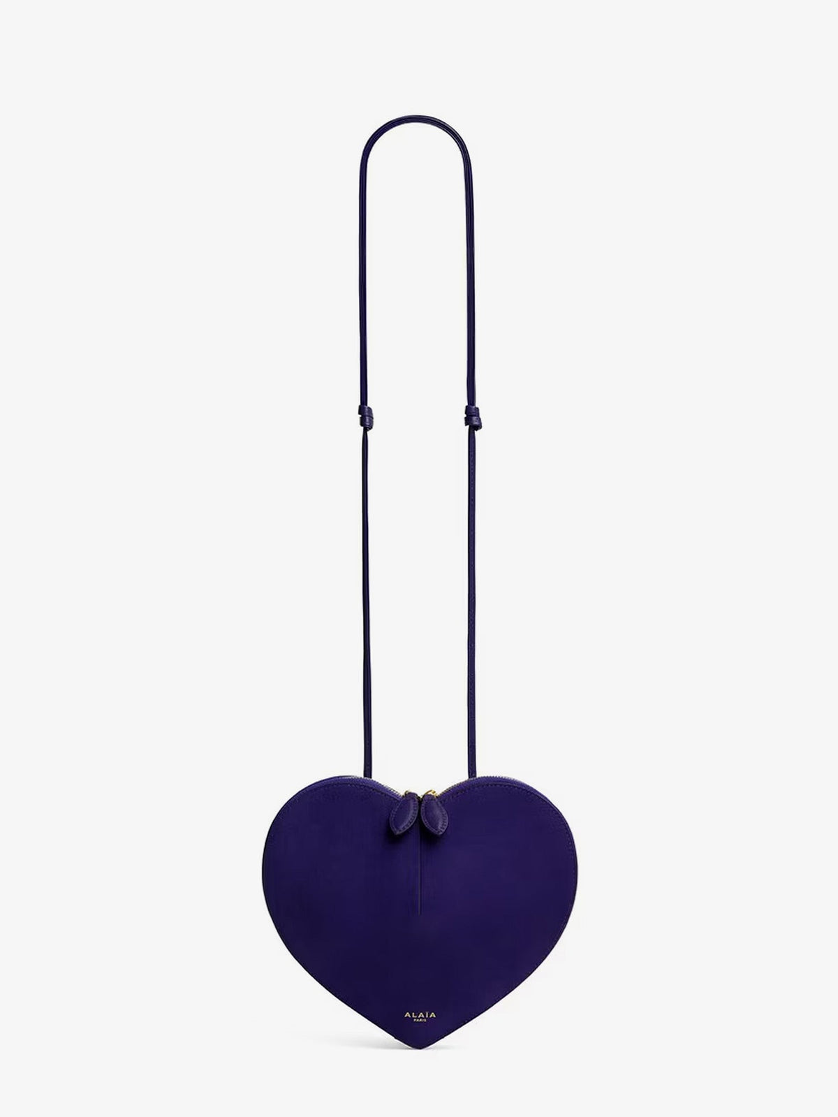Alaïa Le Coeur suede crossbody bag - Iris