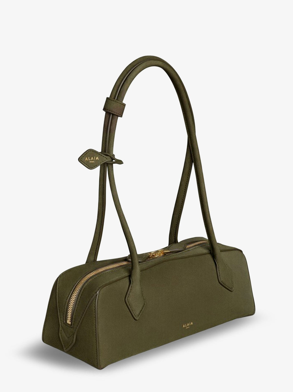 Alaïa Teckel Medium Suede shoulder bag - Vert Camouflage