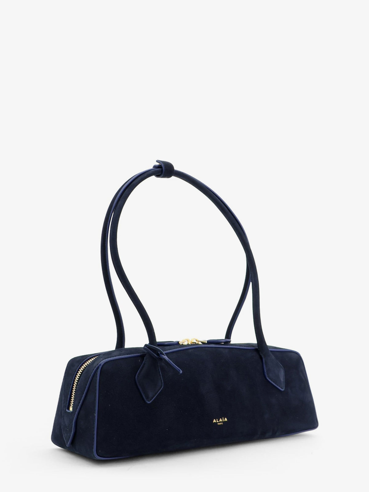 Alaïa Teckel Medium Suede shoulder bag - Bleu Nuit