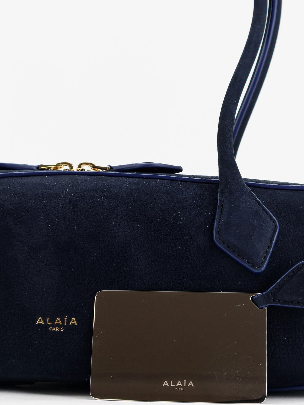 Alaïa Teckel Medium Suede shoulder bag - Bleu Nuit