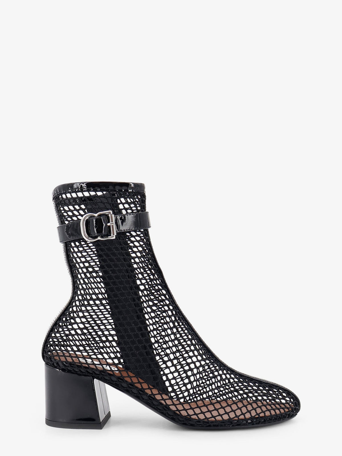 Alaïa 55 mesh and patent leather boots - Noir
