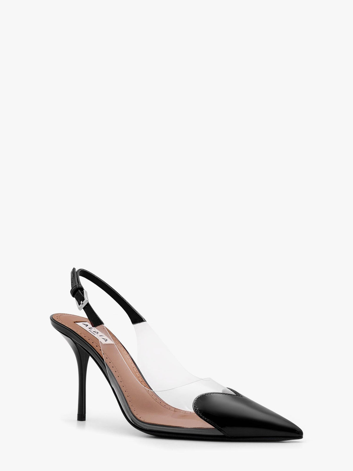 Alaïa Le Coeur Slingback PVC and leather pumps - Noir