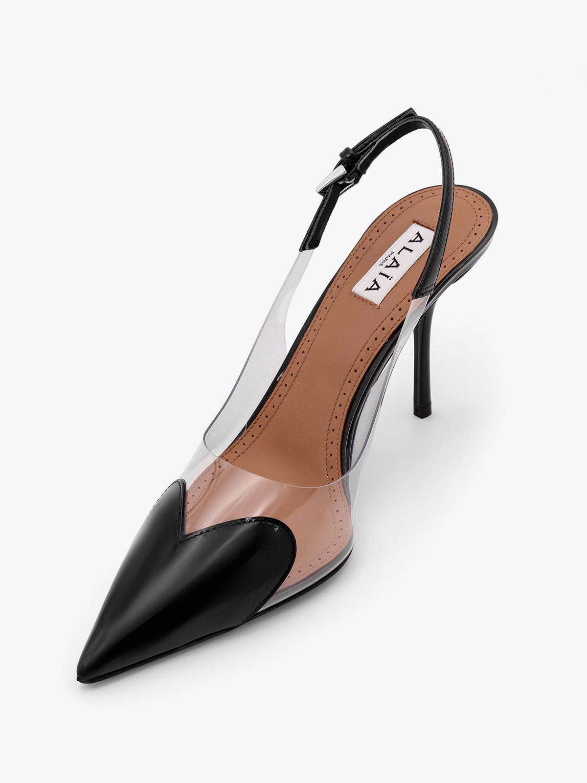 Alaïa Le Coeur Slingback PVC and leather pumps - Noir