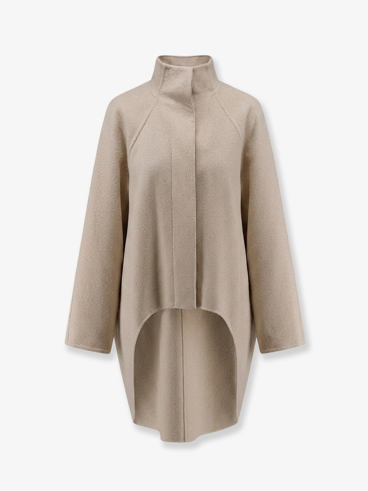 Alaïa Asymmetrical cashmere coat - Beige