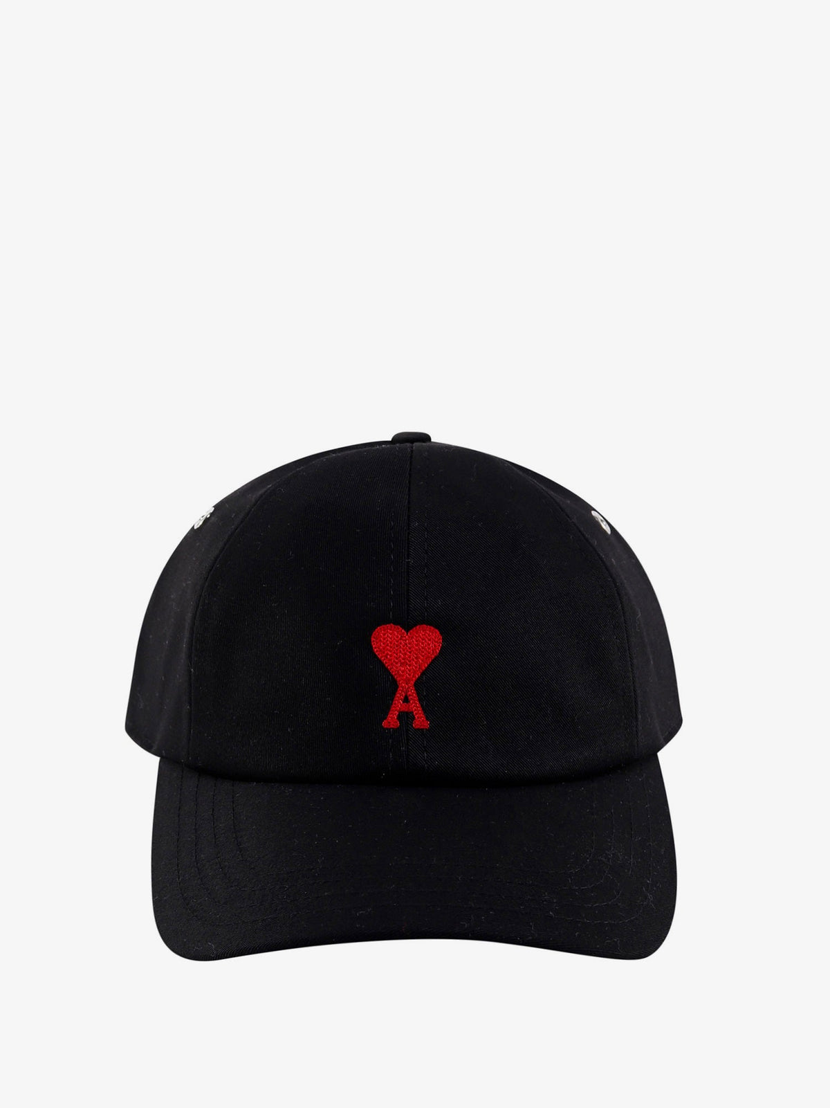 Ami Paris Cotton hat with embroidered logo on the front - Noir