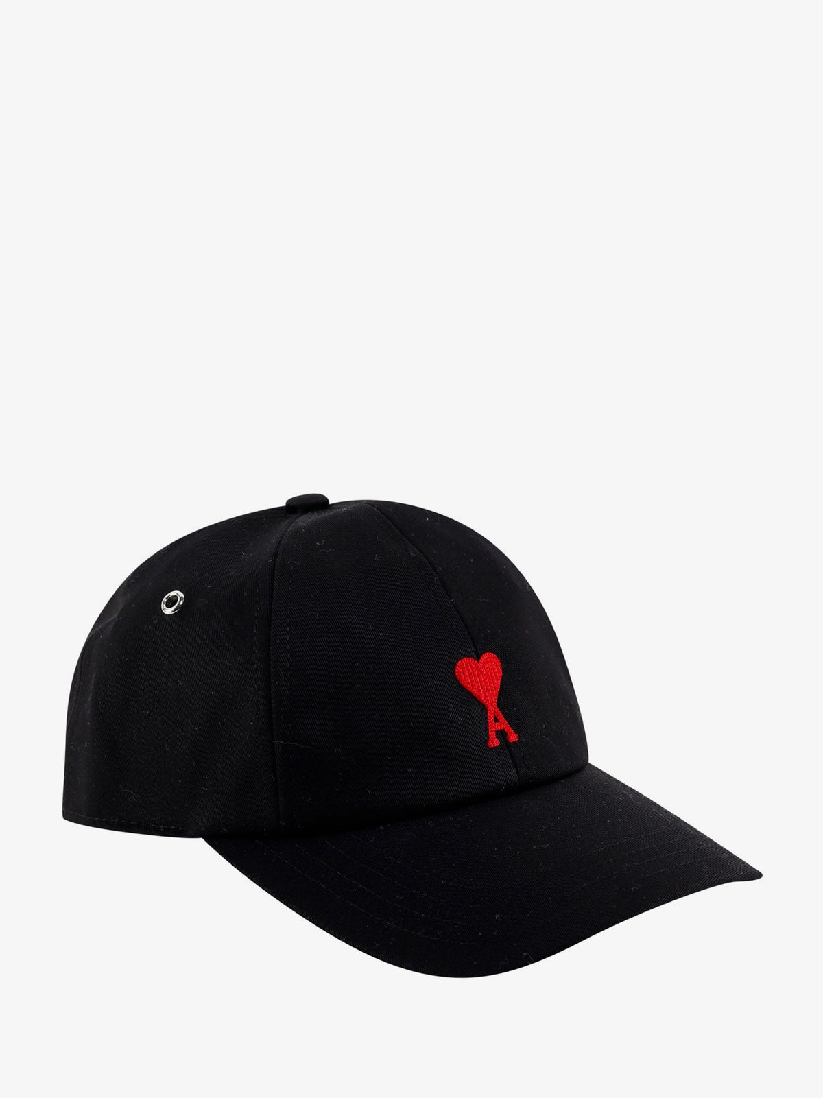 Ami Paris Cotton hat with embroidered logo on the front - Noir