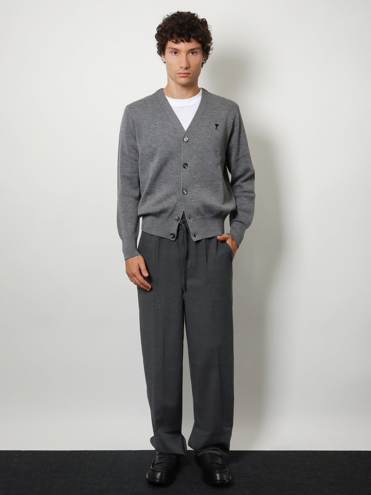 Ami Paris Virgin wool trousers with elastic - Griscarbone