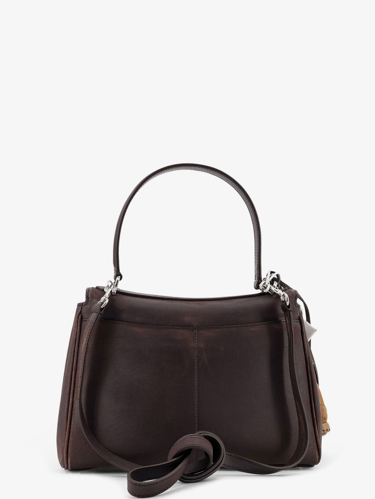 Balenciaga Rodeo S leather crossbody bag with vintage motif - Espresso