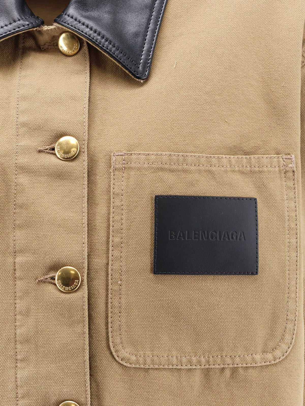 Balenciaga Workwear Cropped Canvas Jacket - Beige