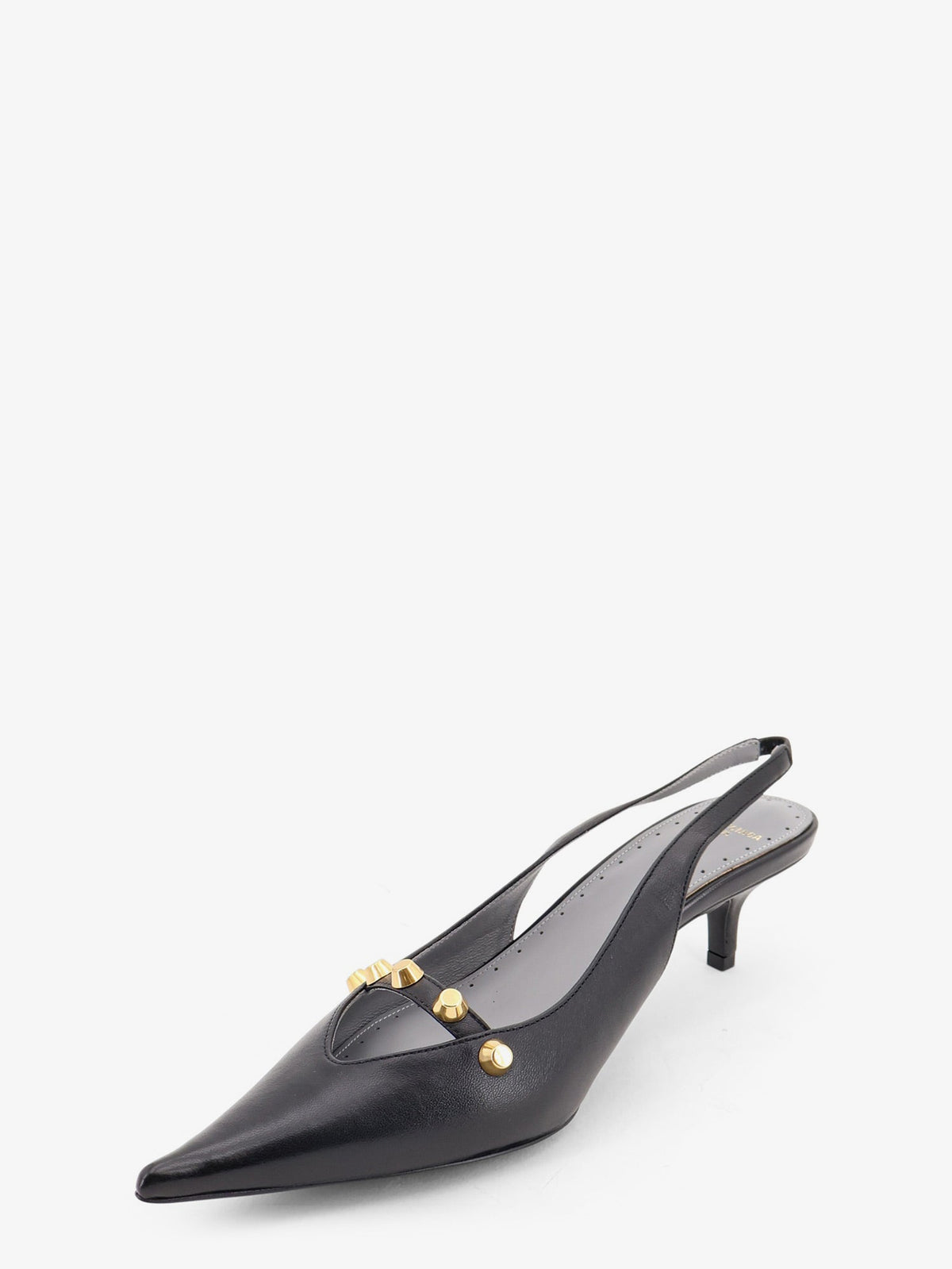 Balenciaga Midnight City leather pumps with studs - Blackgold
