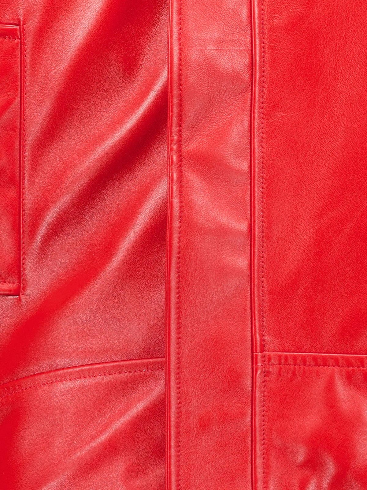 Balenciaga Arrotondato leather jacket with engraved lettering logo on the front - Red