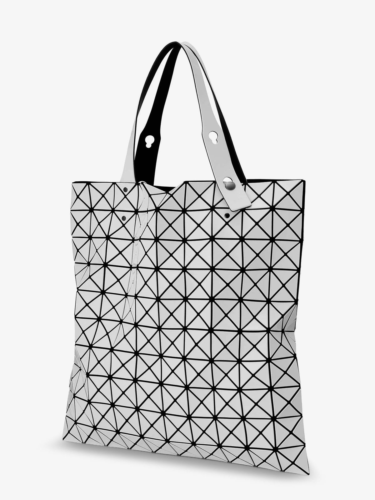 Bao Bao Issey Miyake Prism Tote PVC Shoulder Bag - Silver