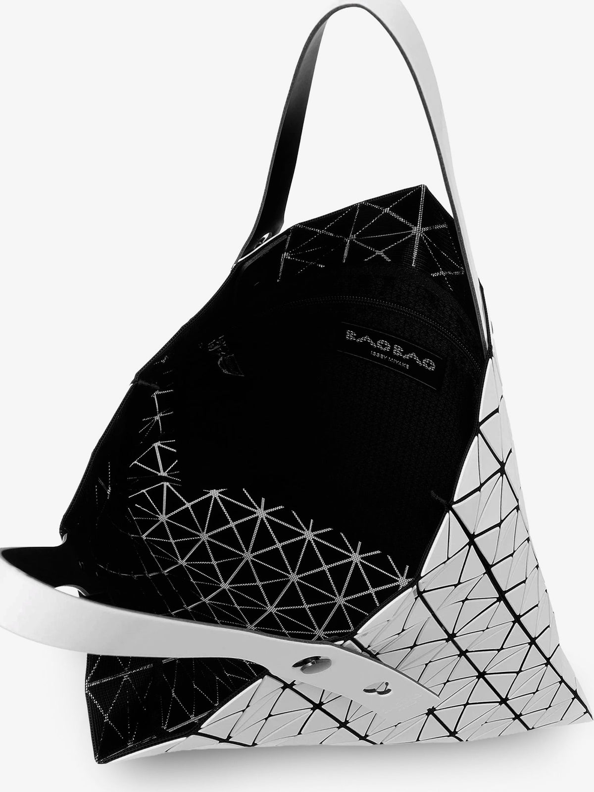 Bao Bao Issey Miyake Prism Tote PVC Shoulder Bag - Silver