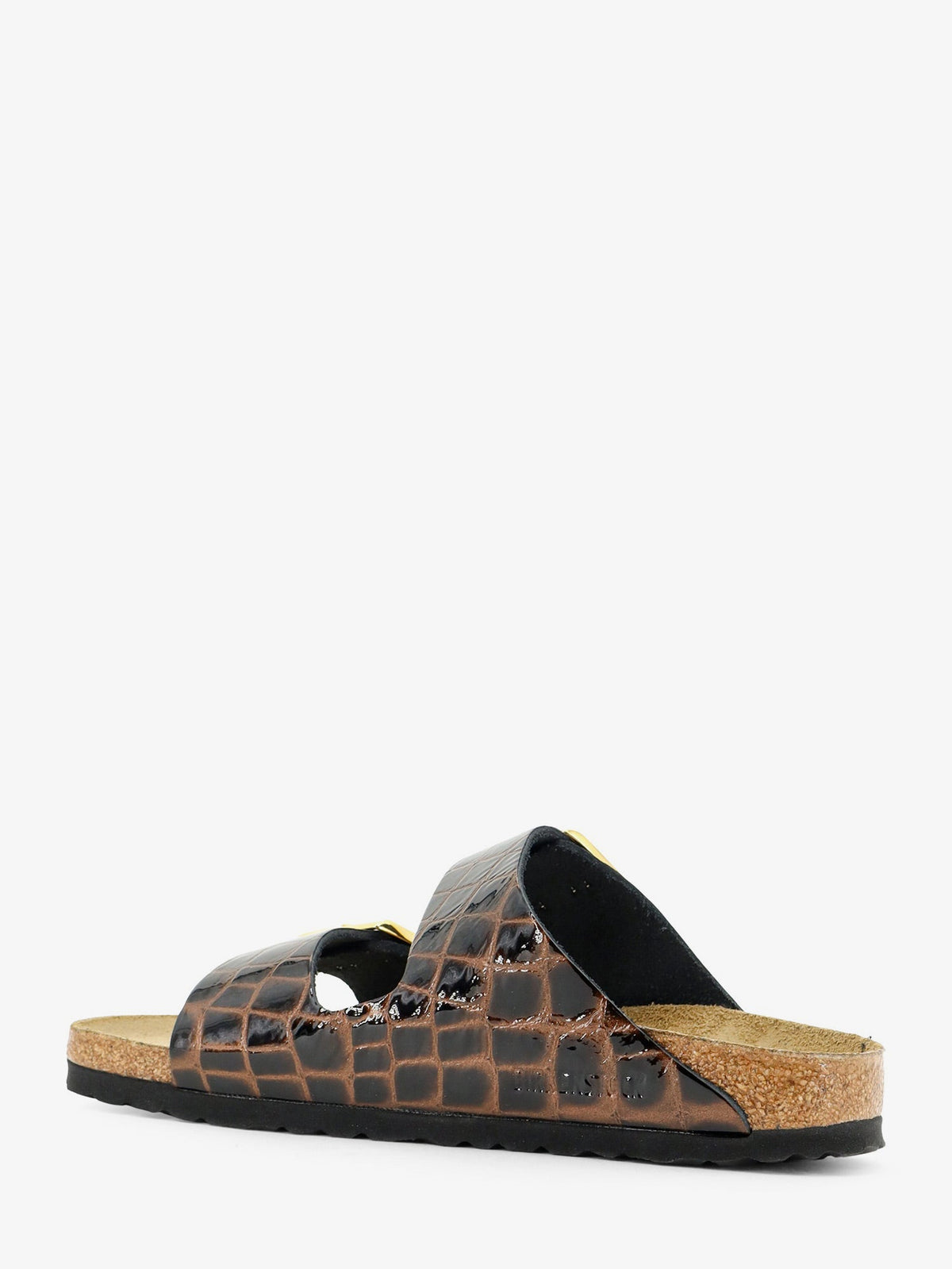 Birkenstock Arizona leather sandals with crocodile print - Black