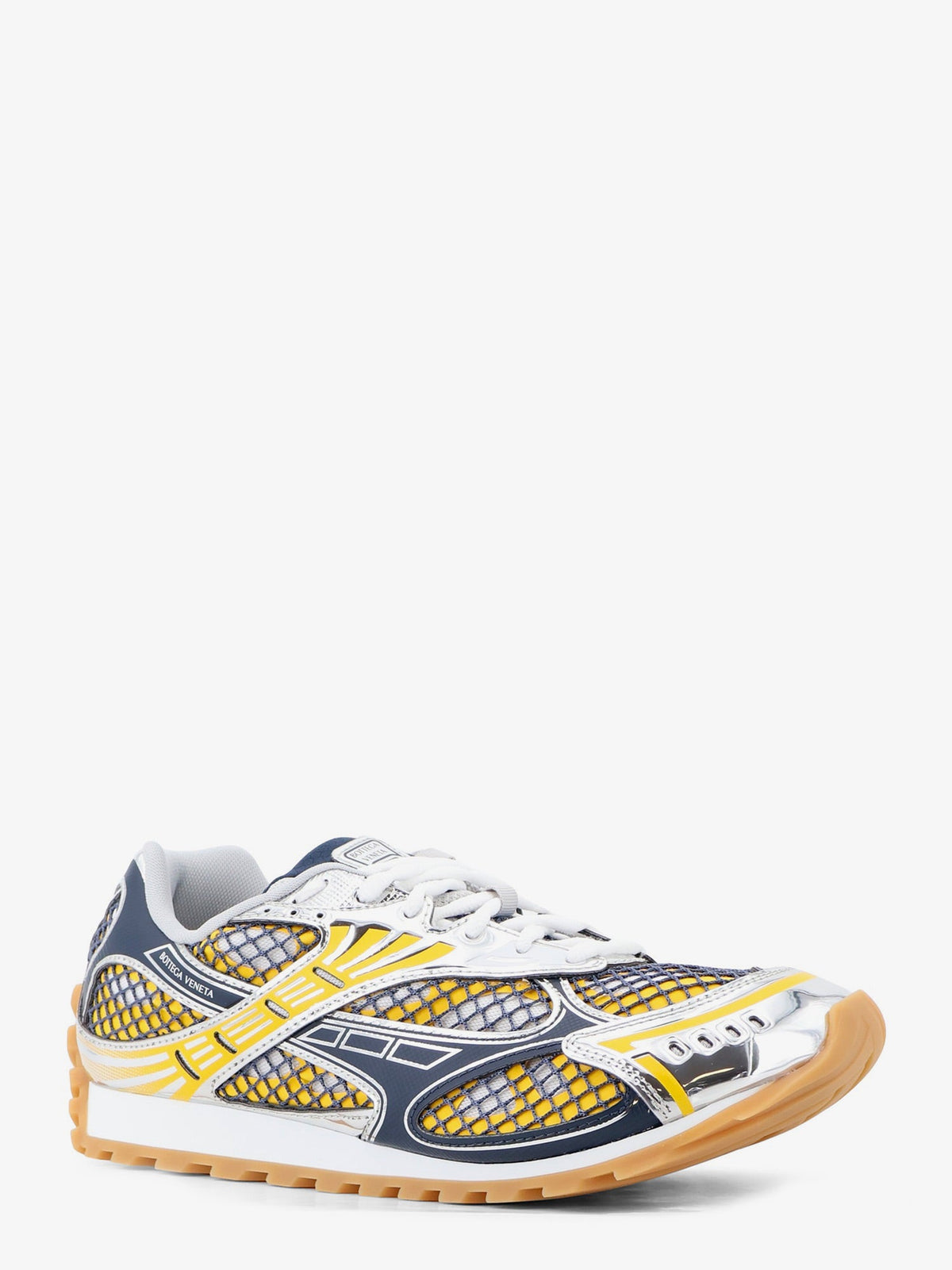 Bottega Veneta Orbit mesh and leather sneakers - Taxi/Denim